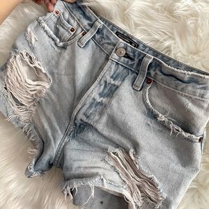 High Rise Denim Shorts